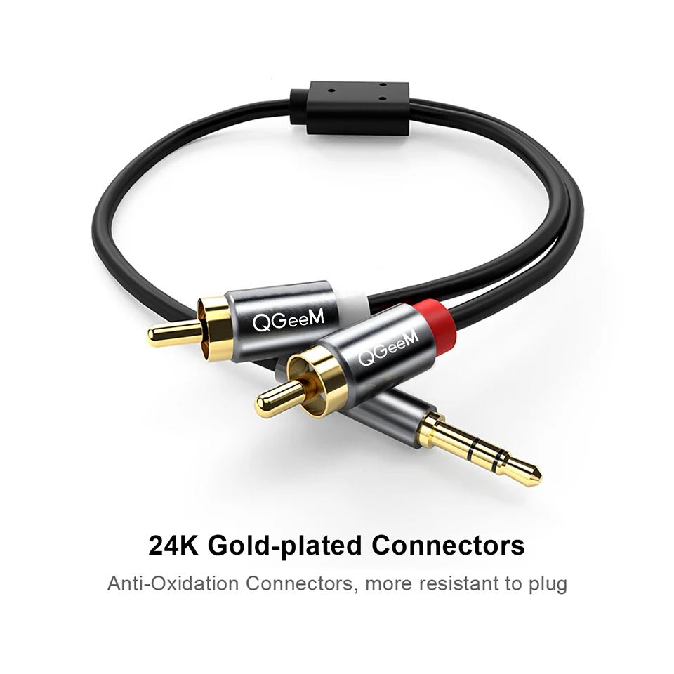 QGeeM RCA Cable 2RCA to 3.5 Au - Audio Music Mixer recension och pris