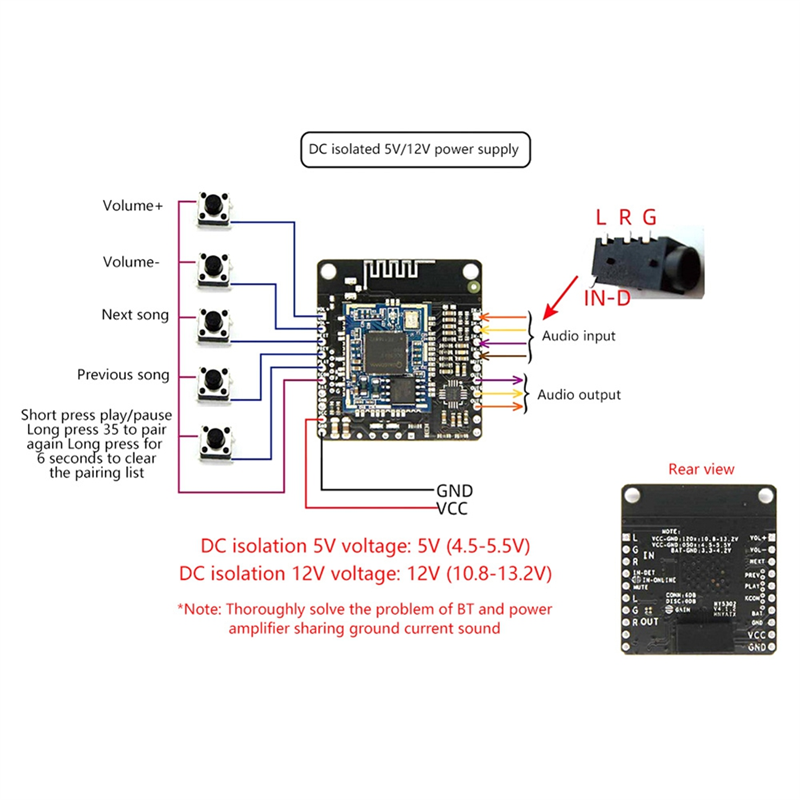 DC 5V/12V Bluetooth Music Modu - Audio Music Add recension och pris