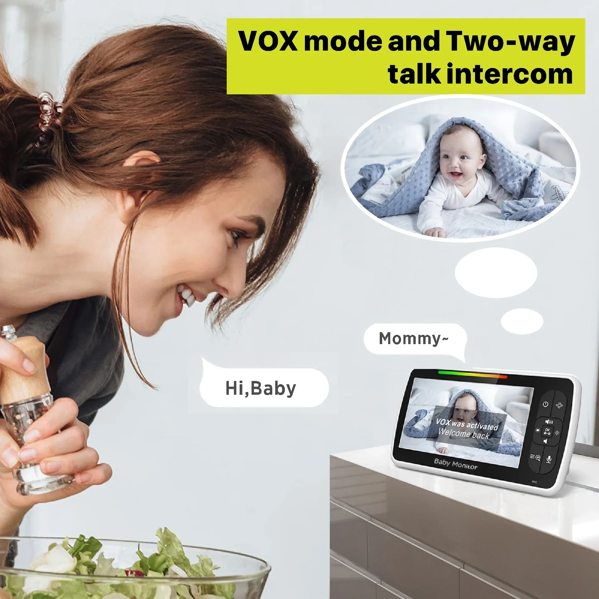 5.0 Inch Video Baby Monitor Wi - Audio Hd Music recension och pris