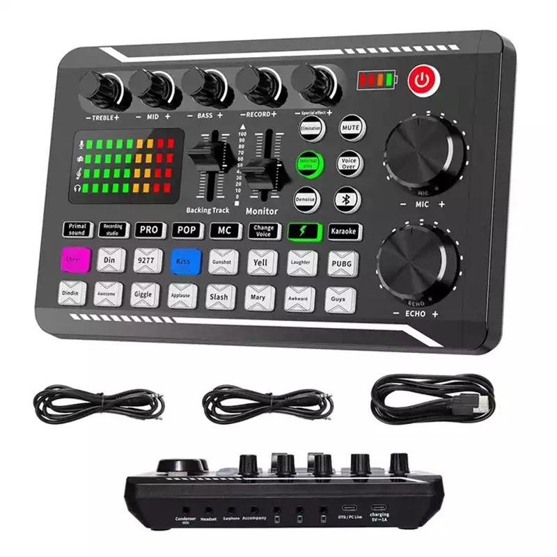 F998 Live Sound Card Audio Tun - Audio Music Voice Changer recension och pris