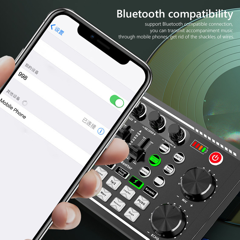 F998 Live Sound Card Audio Tun - Audio Music Voice Changer recension och pris