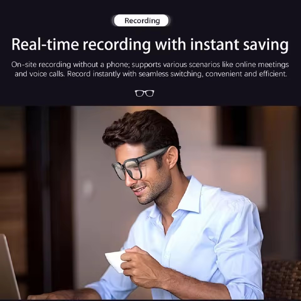 M02S AI Smart Glasses 8MP Came - Audio Music To Video Ai Free recension och pris