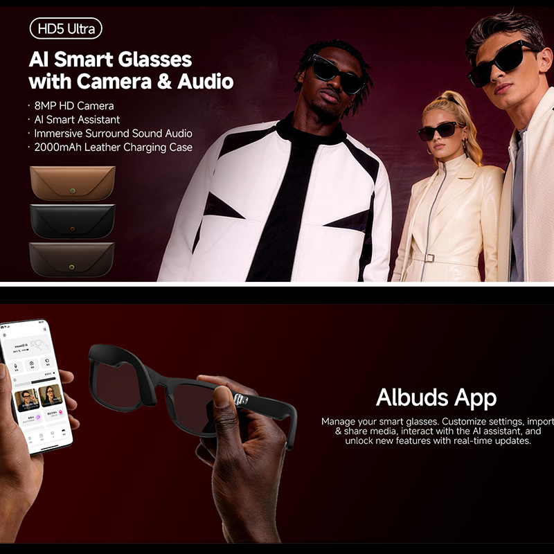 2026 New AI Smart Glasses 8MP  - Audio Music To Video Ai Free recension och pris