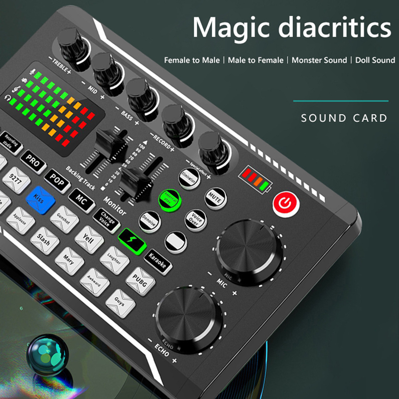 F998 Live Sound Card Audio DJ  - Audio Music Voice Changer recension och pris