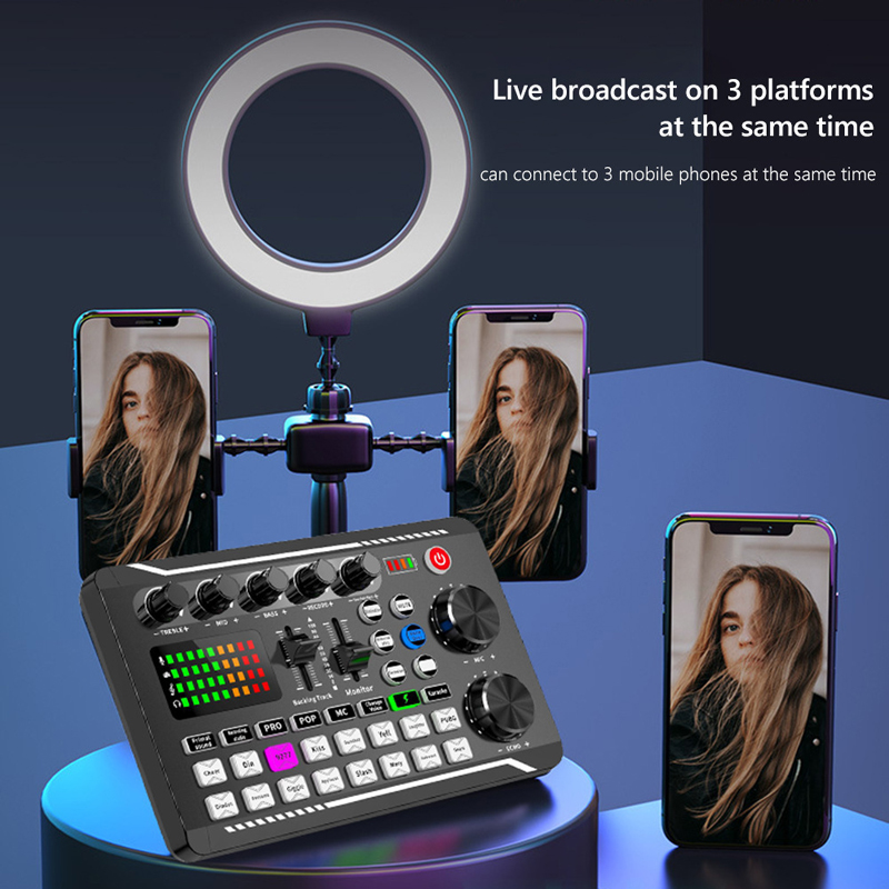 F998 Live Sound Card Audio DJ  - Audio Music Voice Changer recension och pris