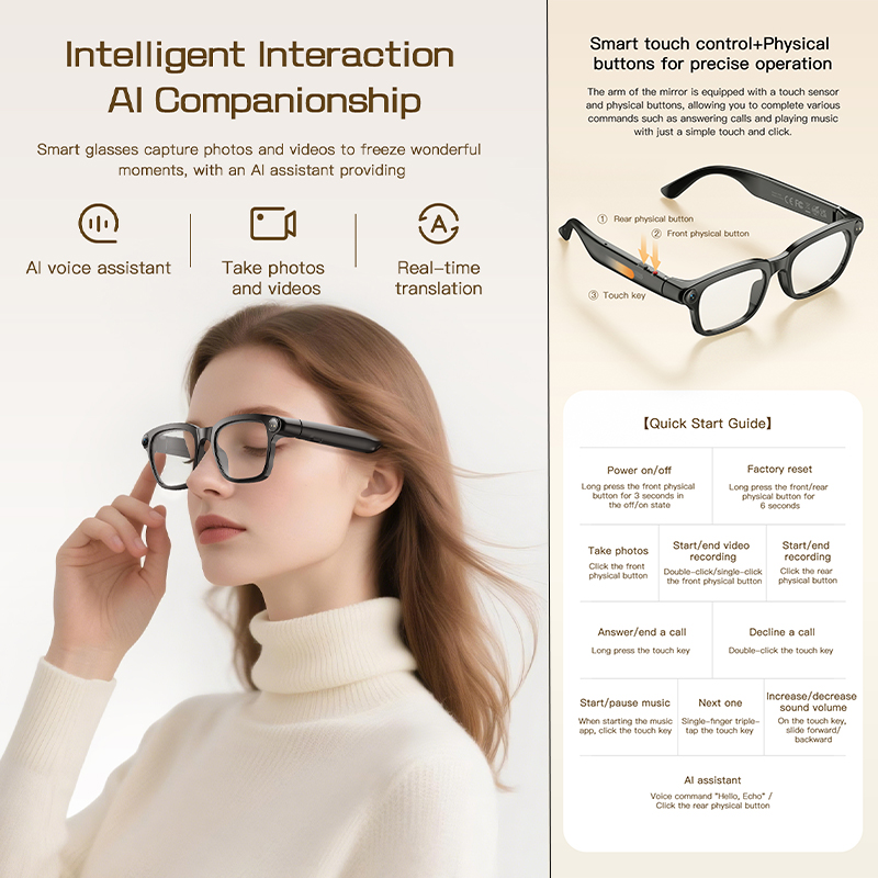 New AI Smart Glasses 800W HD C - Audio Music To Video Ai Free recension och pris