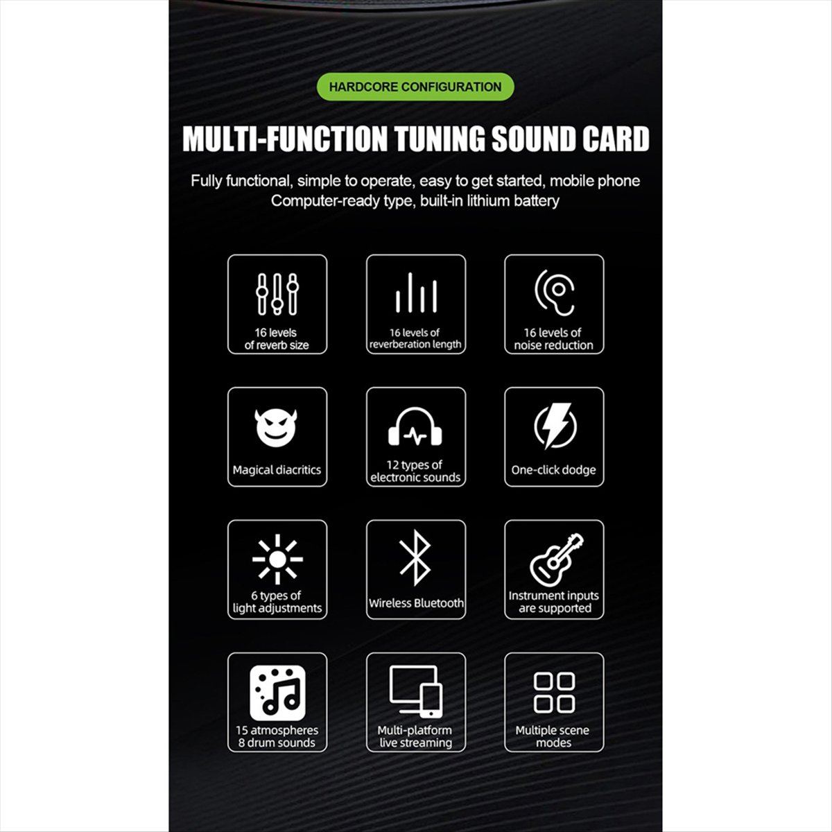 DT77 SN800 Live Sound Card Voi - Audio Music Voice Changer recension och pris