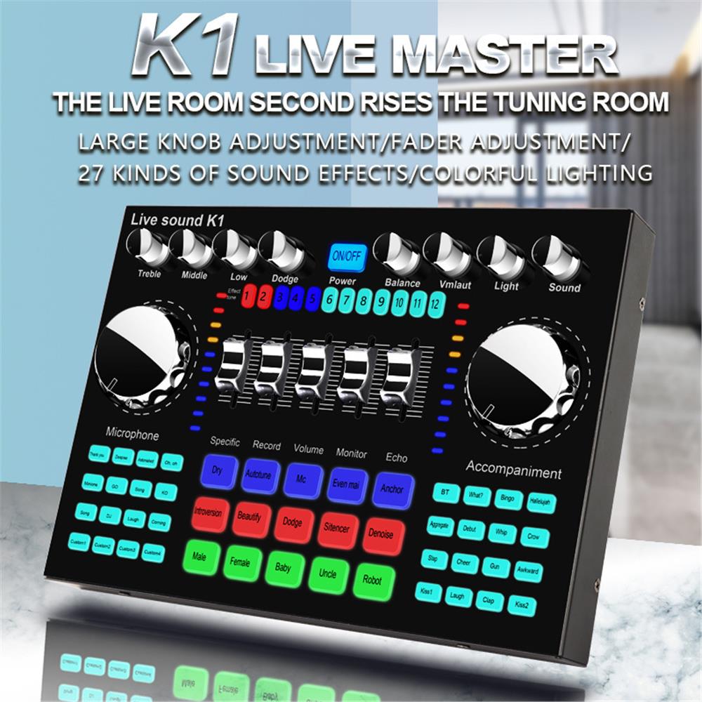 K1 Audio Mixer Live Sound Card - Audio Music Voice Changer recension och pris