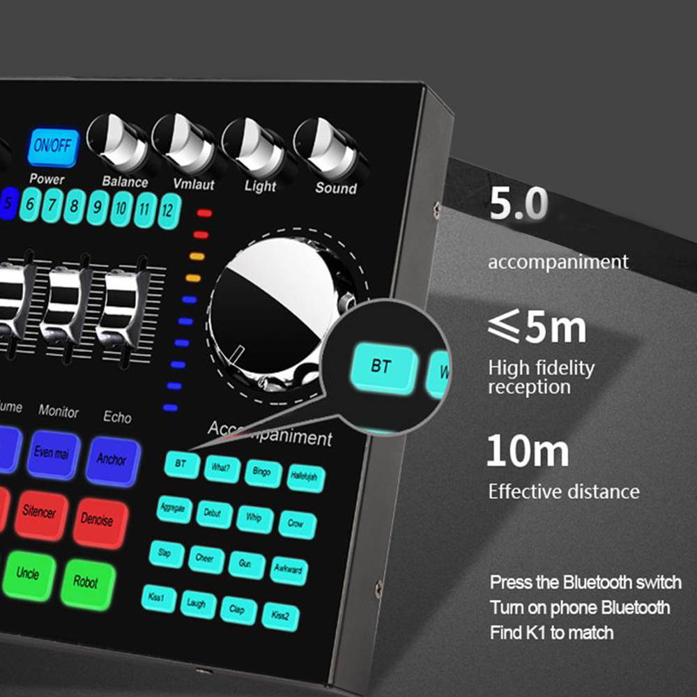 K1 Audio Mixer Live Sound Card - Audio Music Voice Changer recension och pris