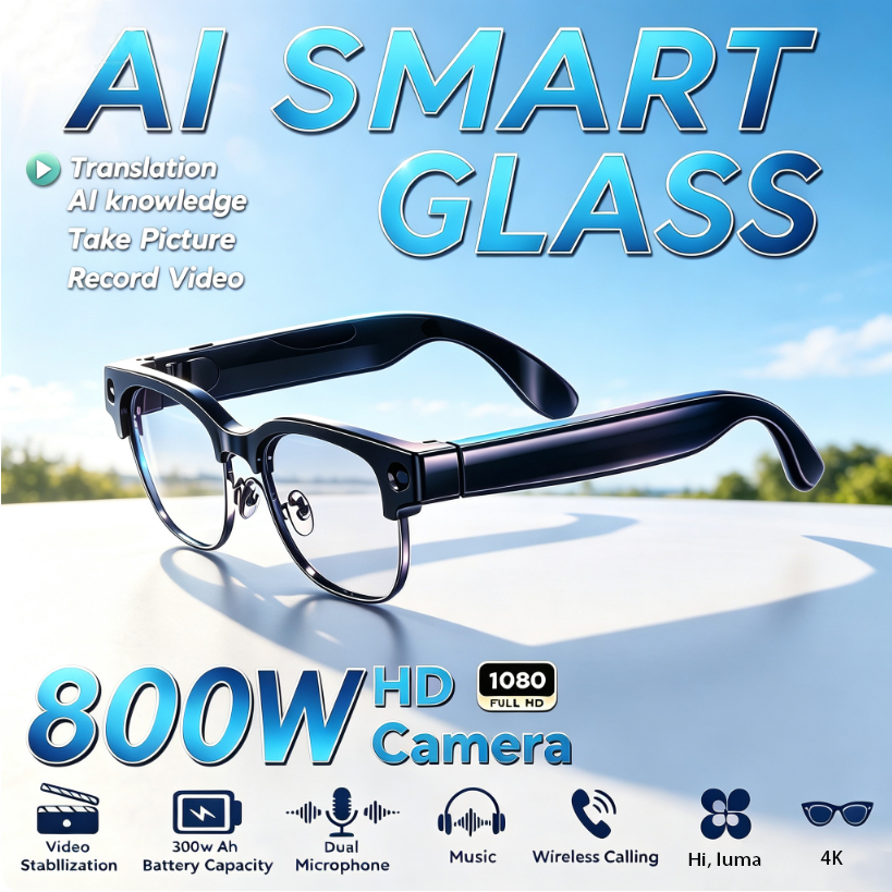 800W HD Pixel Smart Glasses Me - Audio Music To Video Ai Free recension och pris