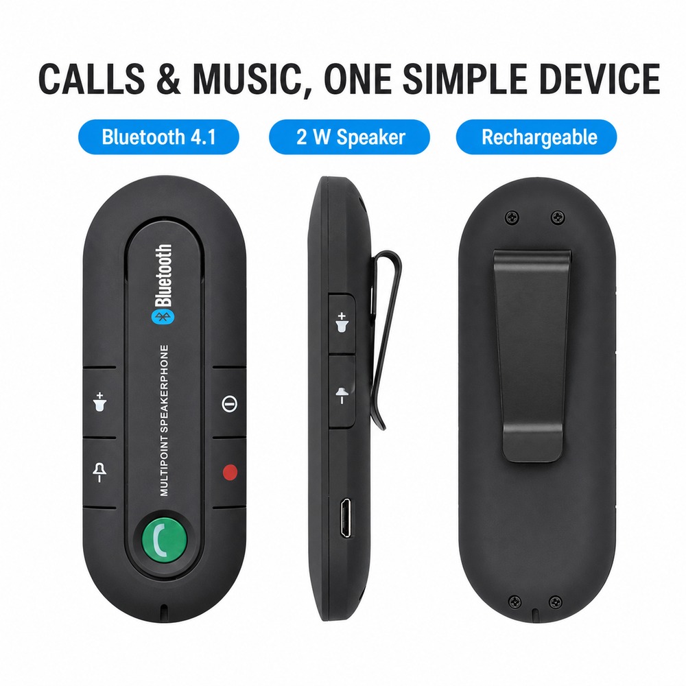 Bluetooth 4.1 Car Speakerphone - Audio Without Music recension och pris