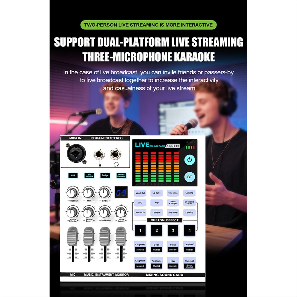 DTC5 SN800 Live Sound Card Voi - Audio Music Voice Changer recension och pris