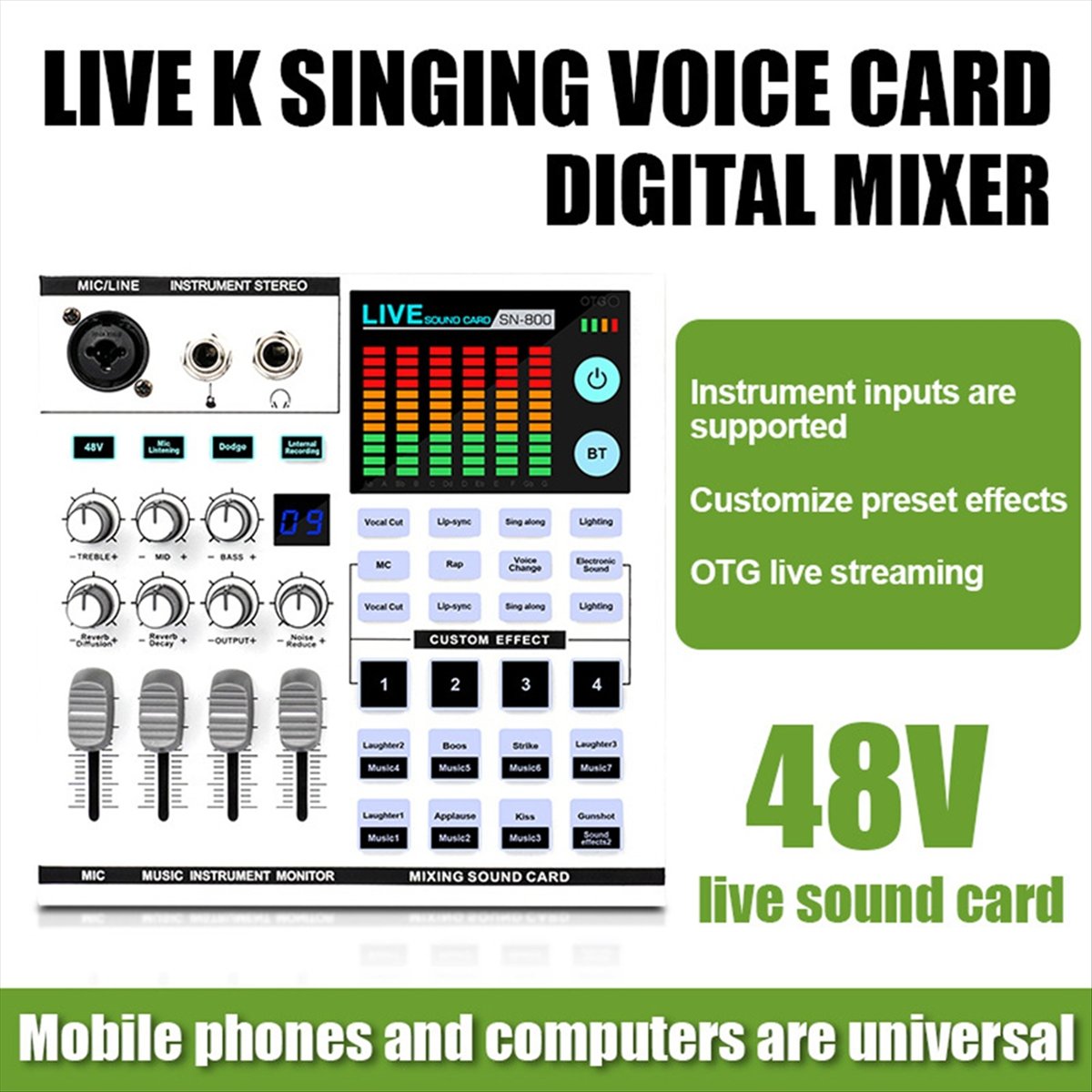 DTC5 SN800 Live Sound Card Voi - Audio Music Voice Changer recension och pris