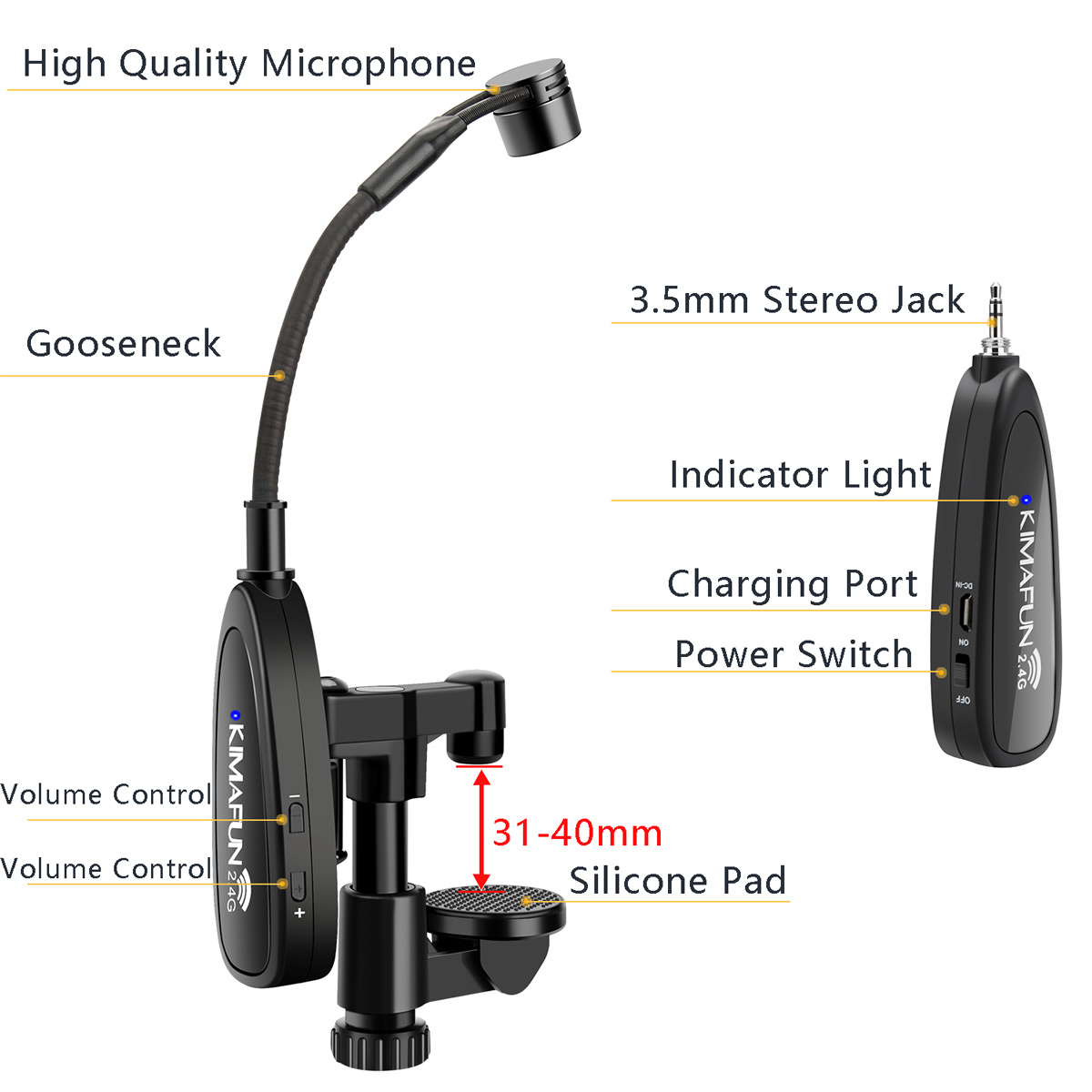 KIMAFUN 2.4G Musical Instrumen - Audio Youtube Music Free recension och pris